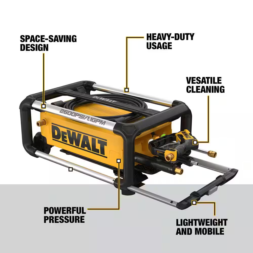 2600 PSI 1.1 GPM 15 Amp Cold Water Electric Pressure Washer with Internal Equipment Storage