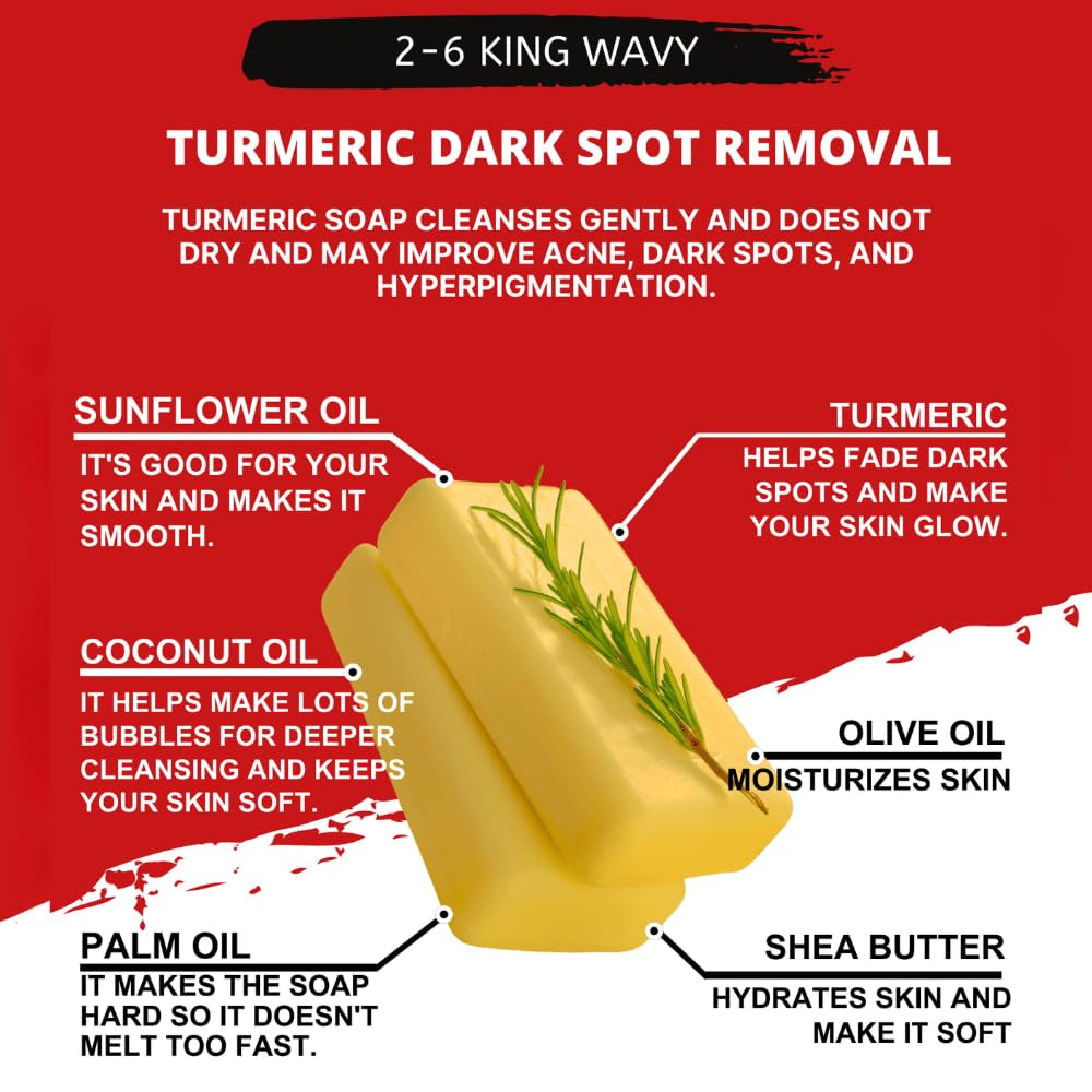 Turmeric Soap Bar with Acne-Reducing Formula - Organic Turmeric Honey Soap Bar for Face & Body - Natural Turmeric Soap for Acne, Dark Spots & Hyperpigmentation - Best Turmeric Soap Ever