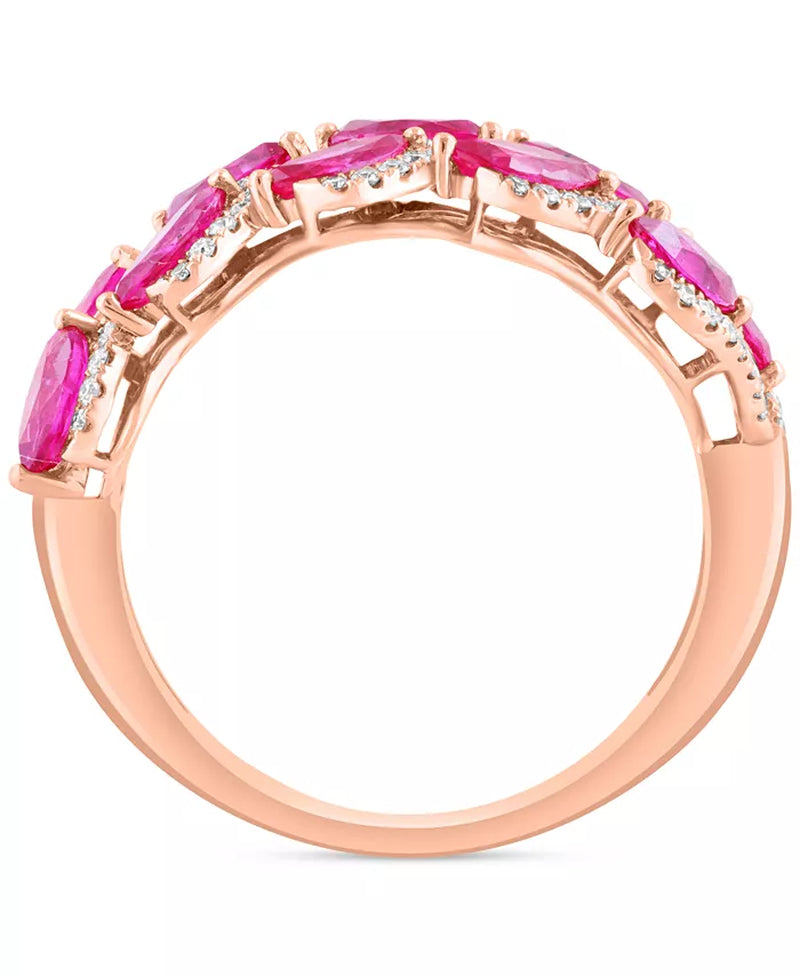 EFFYÂ® Marquise-Cut Ruby (1-5/8 Ct. T.W.) & Diamond (1/3 Ct. T.W.) Statement Ring in 14K Rose Gold