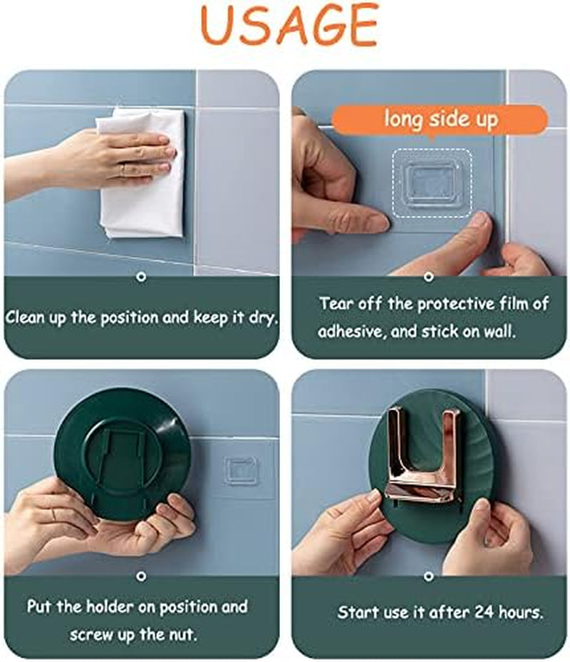 Blow Dryer Holder, Adhesive Hair Dryer Holder, Wall Mounted Hair Dryer Rack, No Drilling Dryer Hanger for Bathroom Decor (White)