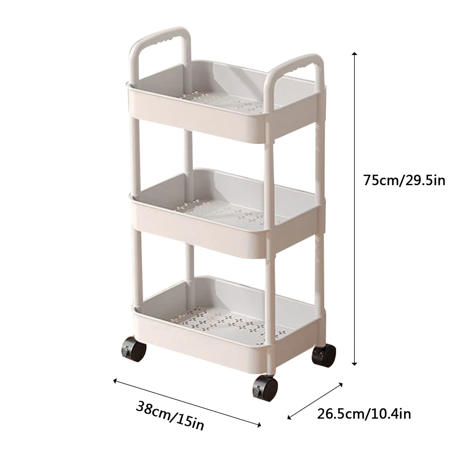 Carts with Wheels, 5 Tier Rolling Cart, Storage Cart, Grocery Cart on Wheels, Plastic Multi-Room Organizer for Kitchen, Living Room, Office, Bathroom, Cart for Classroom Storage