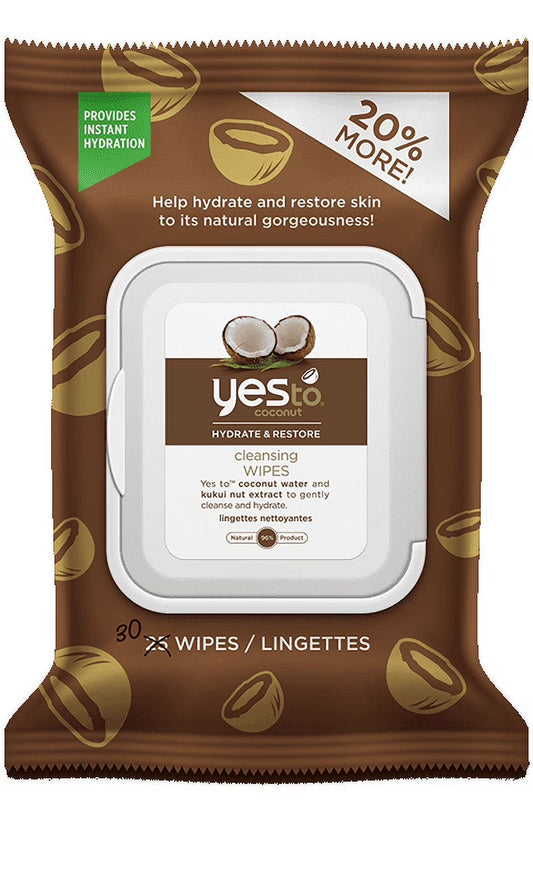 Coconut Cleansing Wipes Hydrating Makeup Remover Wipes, 30 Ct