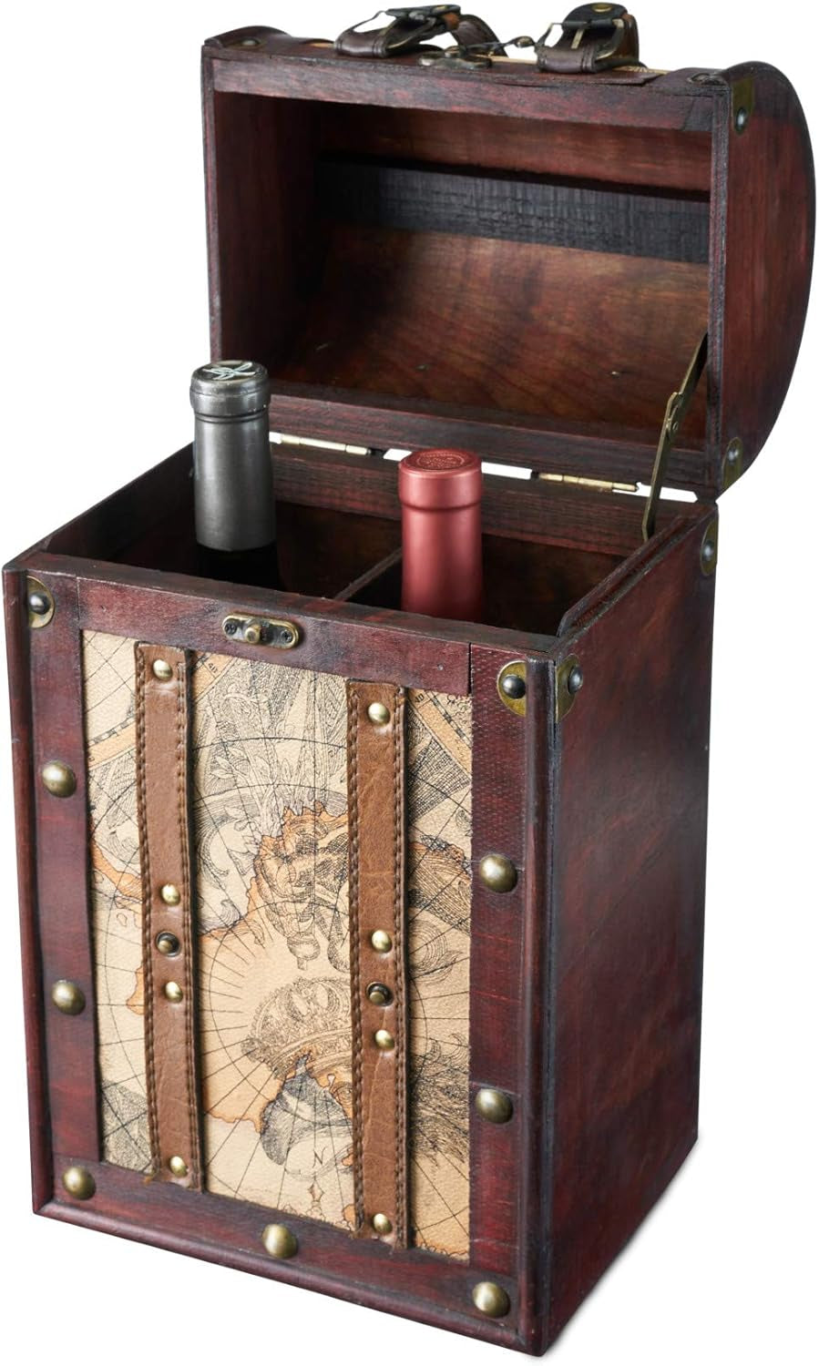 Chateau Old World Wooden Wine Box by , Maroon - 2 Bottle (0603)