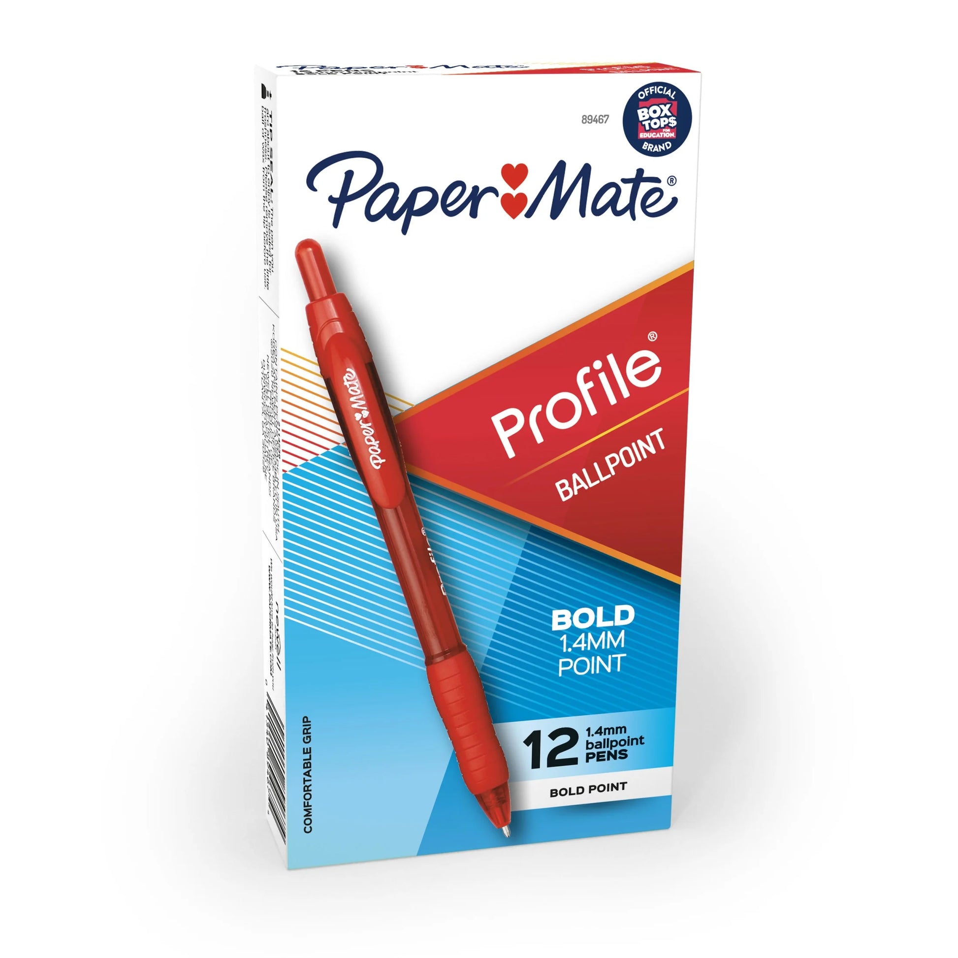 Profile Ballpoint Pen, Retractable, Bold 1.4 Mm, Red Ink, Red Barrel, Dozen