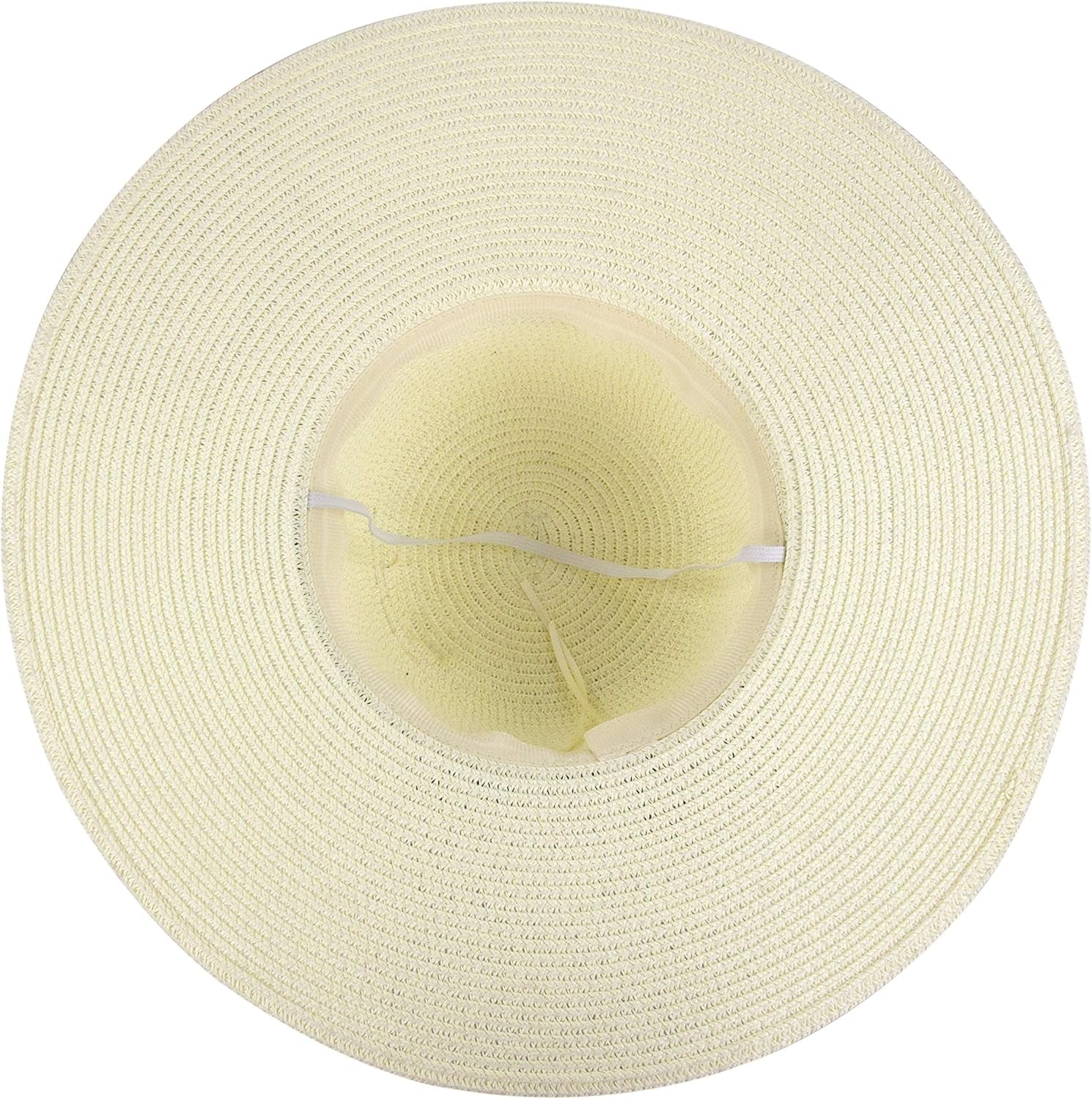 Womens Wide Brim Straw Sun Hat Floppy Foldable Roll up Cap UPF 50+ Summer Beach Hats