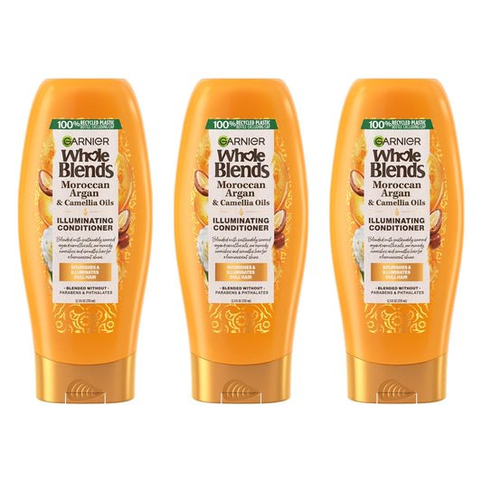 Whole Blends Moroccan Argan & Camellia Oils Illuminating Conditioner for Silky Shine, 12.5 Fl Oz, 3 Count (Packaging May Vary)