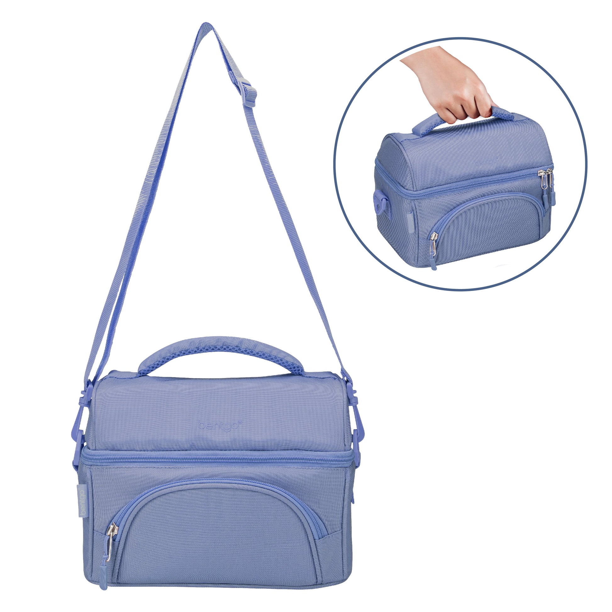 Deluxe Lunch Bag - Durable and Insulated Lunch Tote with Zippered Outer Pocket, Internal Mesh Pocket, Padded & Adjustable Straps, & 2-Way Zippers - Fits Most  Lunch Boxes (Slate)