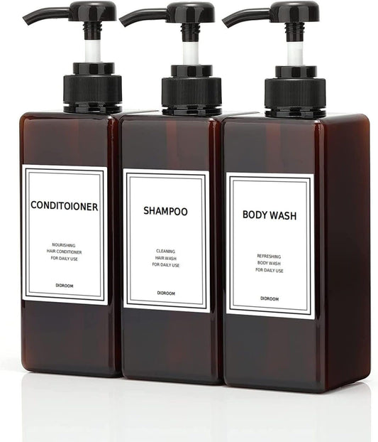 Shampoo and Conditioner Dispenser, Refillable Shampoo and Conditioner Bottles Se