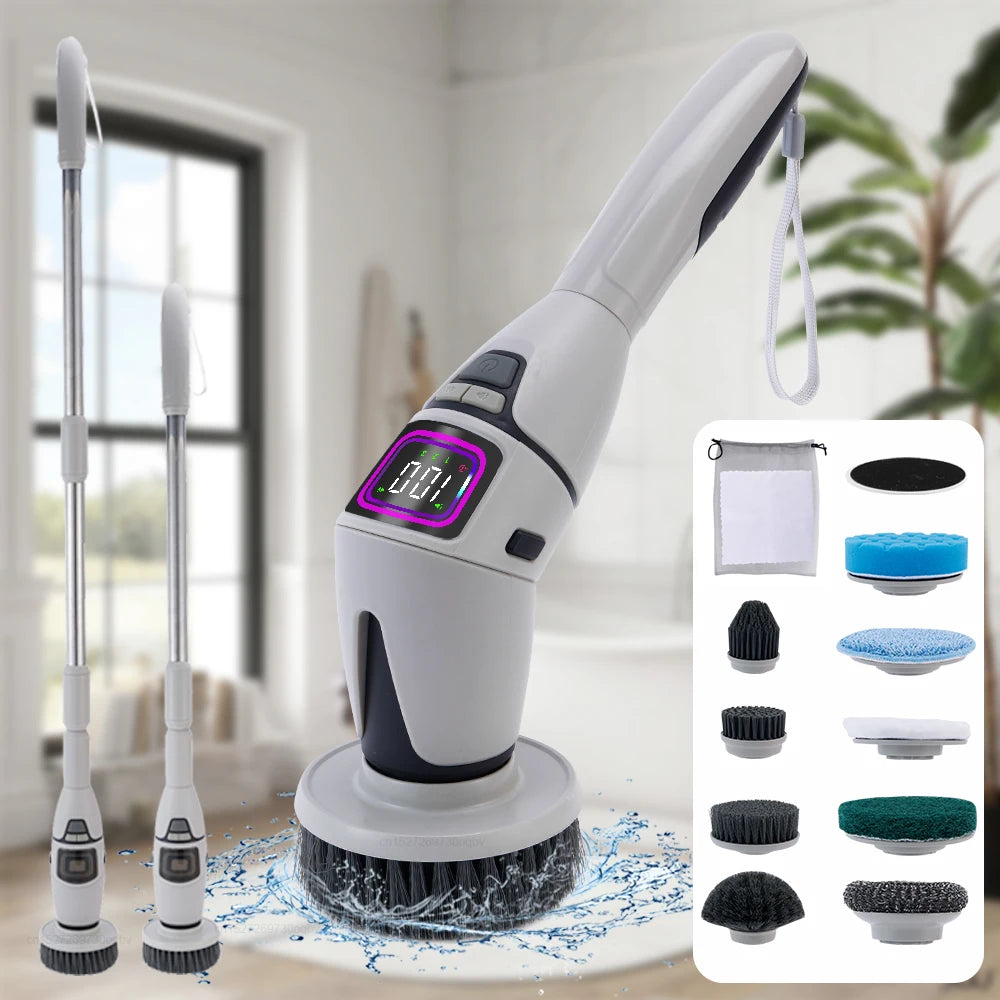 Electric Cleaning Brush Household Bathroom Cleaning Brush Multifunctional Rotary Cleaning Brush for Bathroom Toilet Cleaning