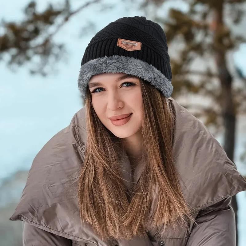 3 Pack Mens Hats and Scarf Set Soft Casual Winter Gloves Beanie Hats for Women