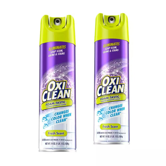 19 Oz. Foam-Tastic Foaming Bathroom Cleaner Spray Can, Fresh Scent (2-Pack)