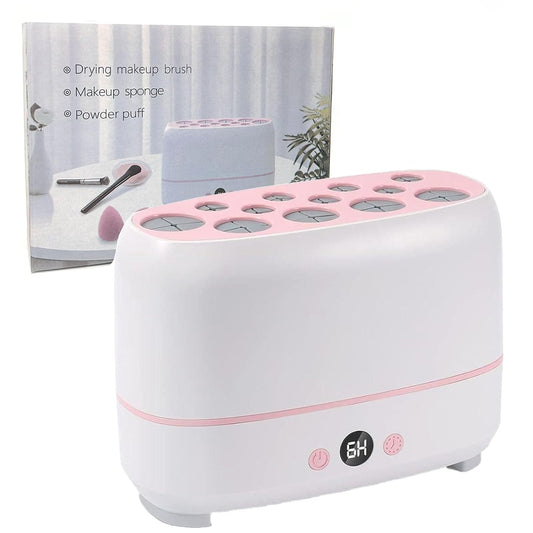 Makeup Brush Dryer Machine, Electric Cosmetic Sponge Drying Machine with 12 Various Dryer Hole, Drying 12Pcs Brushes at Once, Thermo-Control Dryer for Dryer Makeup Sponge, Makeup Brush, Powder Puff