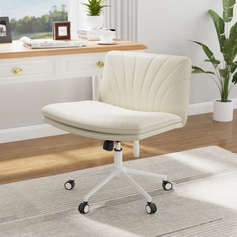 Nevel Office Chair Desk Chair Criss Cross Legged Computer Chair Armless Swivel Make up Chair with Ergonomic Design