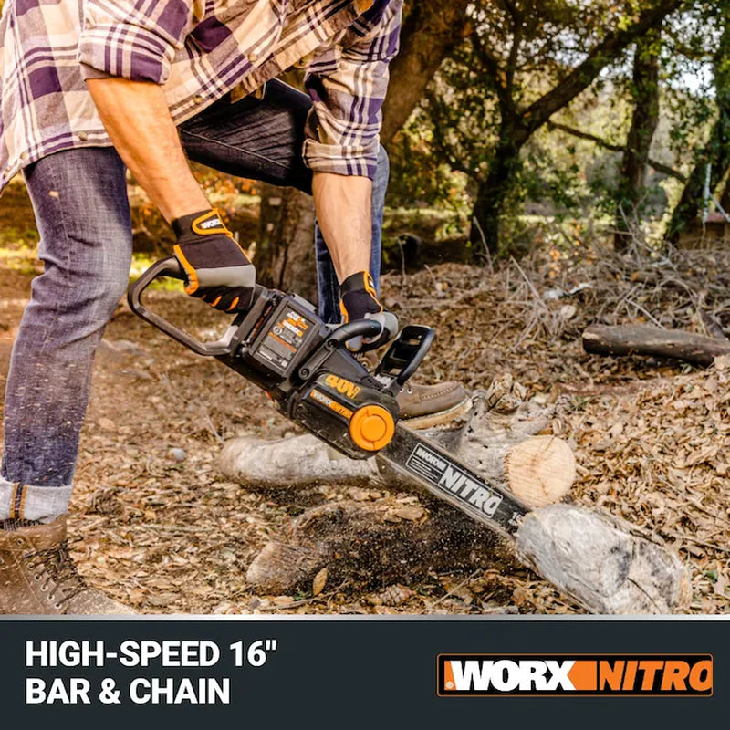 Nitro Power Share Brushless 40-Volt 16-In Battery 4 Ah Chainsaw Battery Included Charger Included