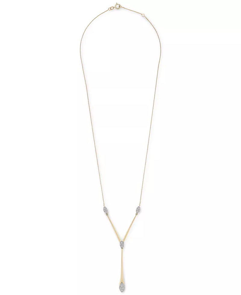 Diamond Cluster Elongated Lariat Necklace (1/2 Ct. T.W.) in 14K Gold, 16" + 2" Extender, Created for Macy'S