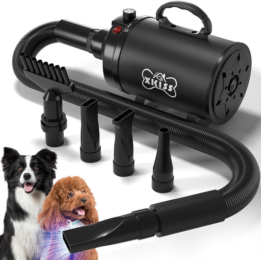 Dog Blow Dryer for Grooming 4.5Hp/2800W，Speed High Velocity Dryer for Dogs Blower for Professional Heatfor Dogs, Cats