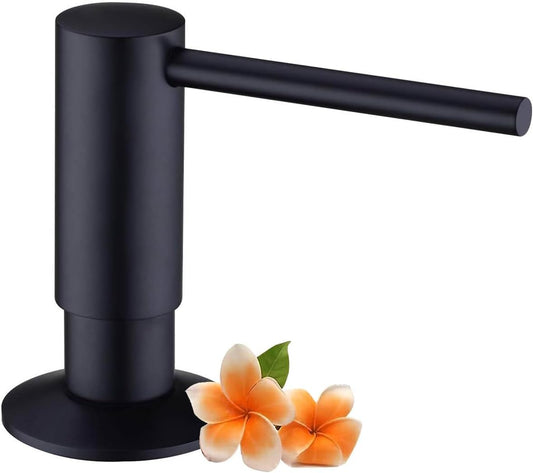 Brass Kitchen Dispenser, Matte Black Brass Pump Head Hand Soap Dispenser for Sink
