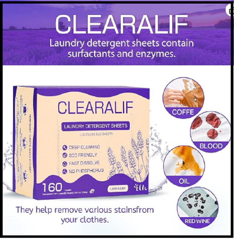 Laundry Detergent Sheets 80 Sheets (Up to 160 Loads), Lavender -