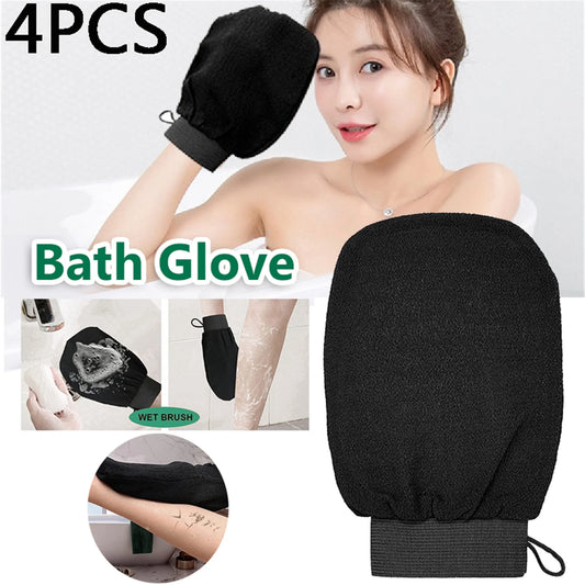 4Pcs Exfoliating Gloves, Shower Scrub Gloves, Deep Body Bath Mitt, Body Scrubber, Blood Circulation, Dead Skin Remover