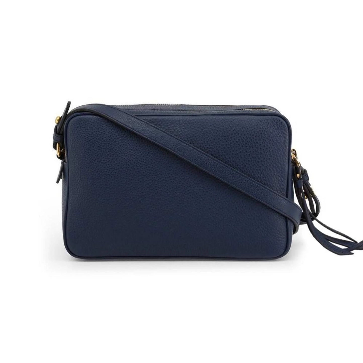 New  Baltico Blue Vitello Phenix Leather Double Zip Crossbody Bag 1BH079