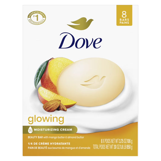 Beauty Bar Women'S Bath Soap Glowing Mango & Almond Butters, 3.75 Oz 8 Bars
