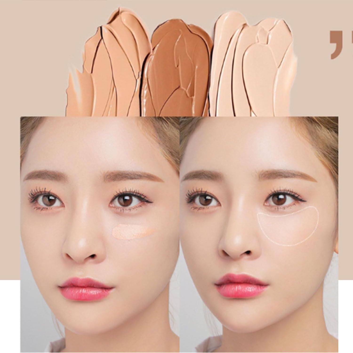 Carla Secret Concealer Palette, Carla Secret Cream Blush Palette, Carla Secret Makeup, Skin-Friendly and Brightens the Complexion (Concealer&Blush #02)