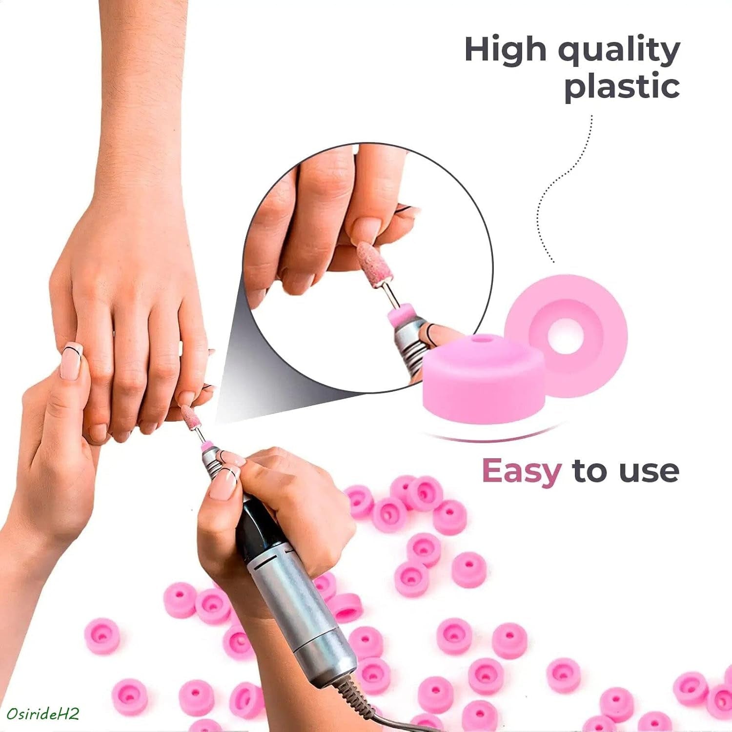 -25Pcs Professional Nail Drill Bits Pink Nail Tech Supplies Electric Nail Filer Plastic Cap-Nail Art Tools Drill Dust Collector Dust Stopper Nail Drill Bit -Pink Drill Nail Dust Collectos