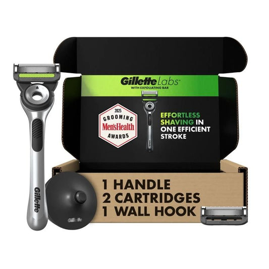 Labs with Exfoliating Bar by Men'S Razor Set - 1 Handle, 2 Razor Blade Refills,