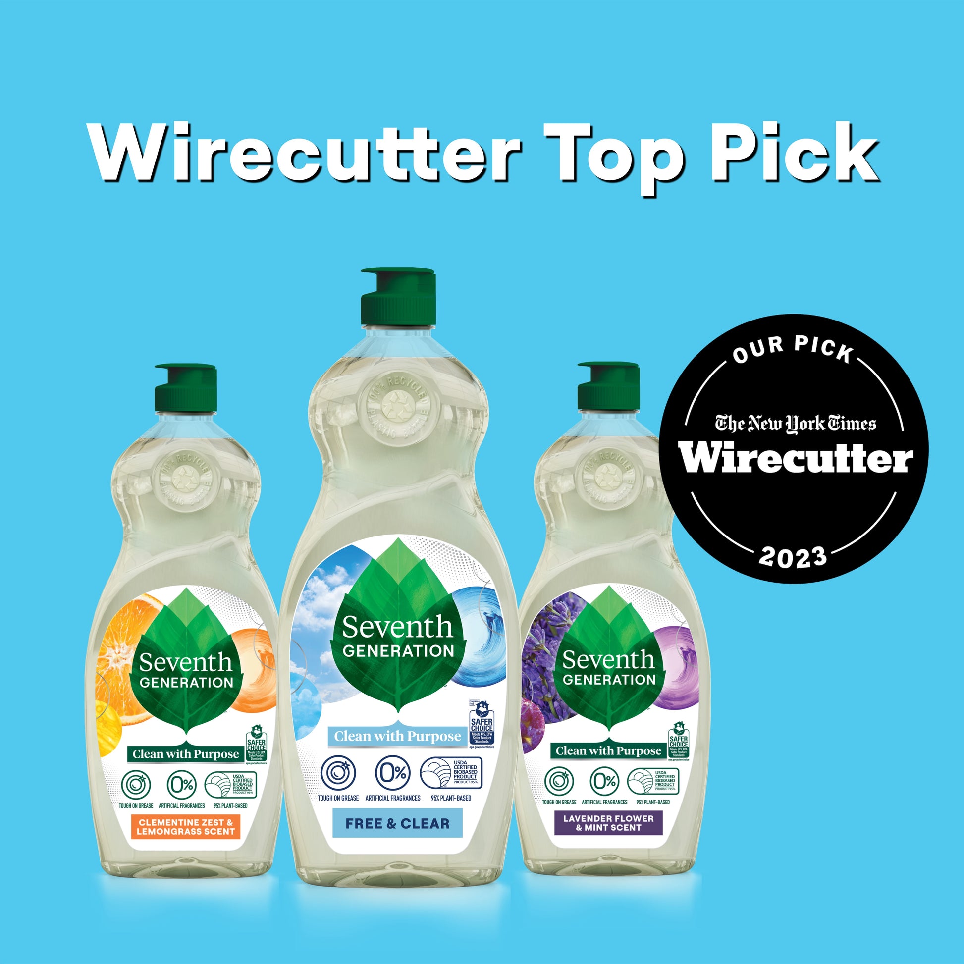 Dish Soap Liquid, Fresh Free and Clear, 50 Oz Refill