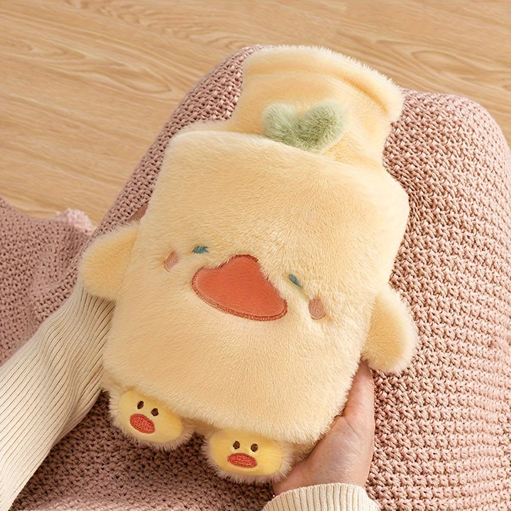 [Quick-Heating Cartoon Plush Bottle] 1000ml Portable Quick-Heating Cute Cartoon Animal Plush Hot Water Bottle - Long-Lasting Insulation, Removable PVC Liner for Cozy Bed Warmth, Hands & Feet Comfort - Fragrance-Free