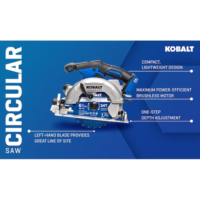 24-Volt 6-1/2-In Brushless Cordless Circular Saw (Battery Not Included and Charger Not Included)