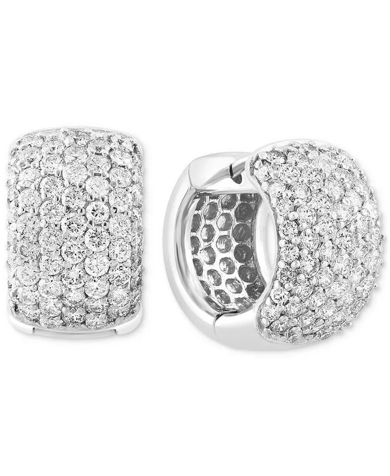 EFFYÂ® Diamond Pavã© Small Huggie Hoop Earrings (2-1/20 Ct. T.W.) in 14K White Gold