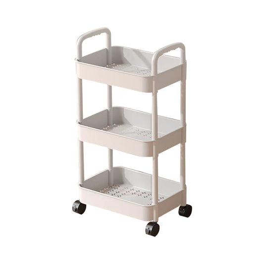 Carts with Wheels, 5 Tier Rolling Cart, Storage Cart, Grocery Cart on Wheels, Plastic Multi-Room Organizer for Kitchen, Living Room, Office, Bathroom, Cart for Classroom Storage