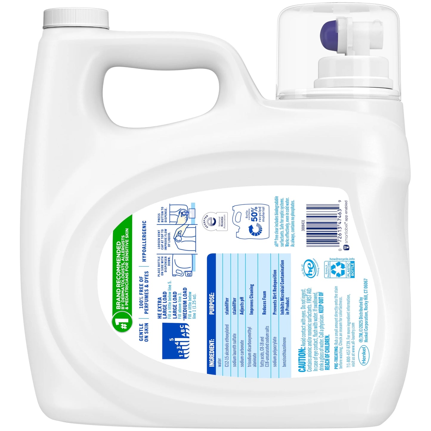 Free Clear Liquid Laundry Detergent, 118 Oz, 94 Loads
