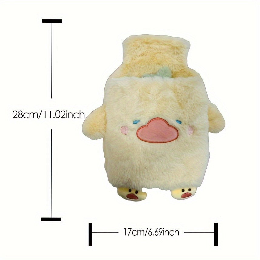 [Quick-Heating Cartoon Plush Bottle] 1000ml Portable Quick-Heating Cute Cartoon Animal Plush Hot Water Bottle - Long-Lasting Insulation, Removable PVC Liner for Cozy Bed Warmth, Hands & Feet Comfort - Fragrance-Free