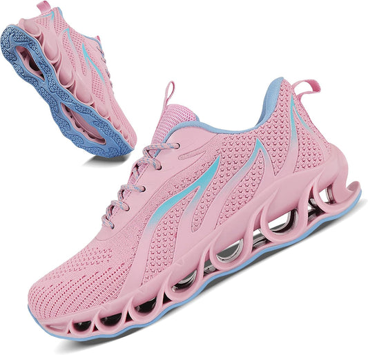 Women'S Running Sports Walking Shoes Mesh Lightweight Breathable Athletic Jogging Sneakers,Pink,Us 5.5