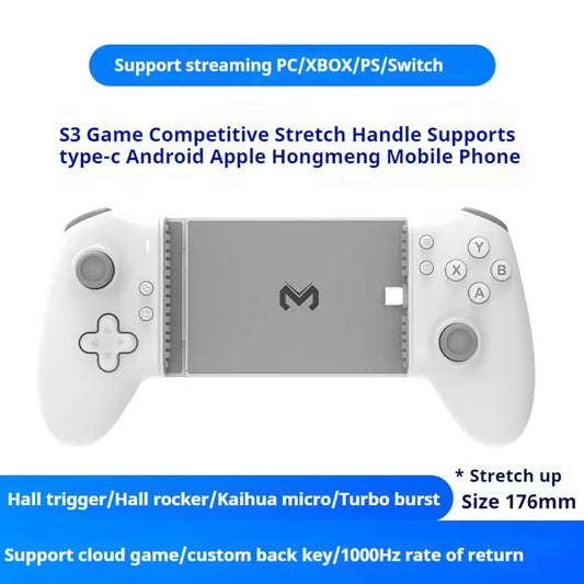 S3 Gamepad Type-C Mobile Phone Controller Hall Effect Stretching Handle Stick Joystick Android Ps Cloud Game Customized