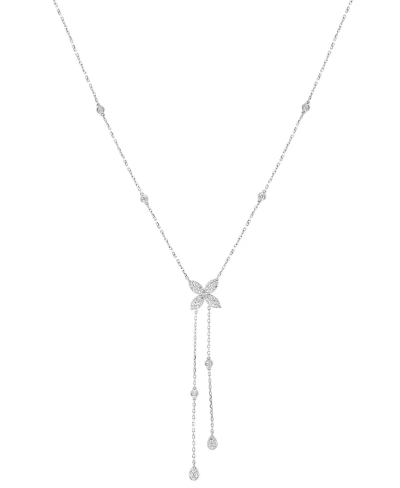 EFFYÂ® Diamond Flower 18" Lariat Necklace (3/4 Ct. T.W.) in 14K White Gold