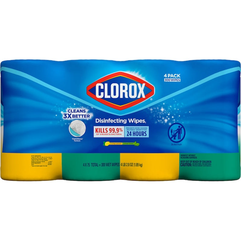 300 -Count Crisp Lemon/ Fresh Disinfectant Wipes All-Purpose Cleaner 4 -Pack
