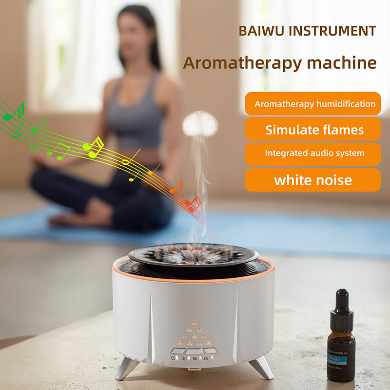 Wholesale New Arrival Remote Control Volcano Humidifier Diffuser Wholesale Fire Flame Diffuser with Lights