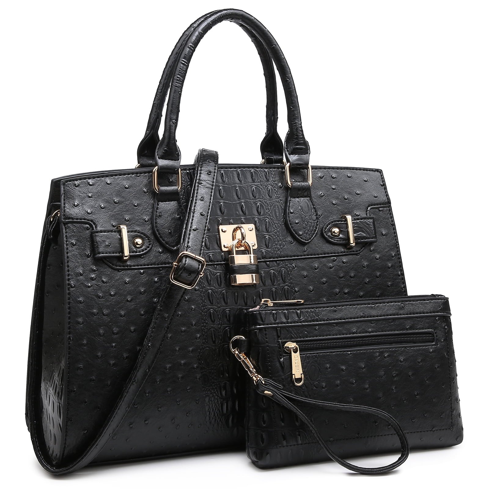Women Handbags and Purses Ladies Shoulder Bag Top Handle Satchel Tote Work Bag with Matching Clutch