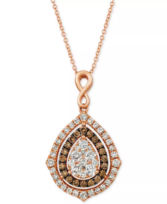 Nude Diamondsâ® & Chocolate Diamondsâ® Fancy 18" Pendant Necklace (1-5/8 Ct. T.W.) in 14K Rose, Yellow or White Gold