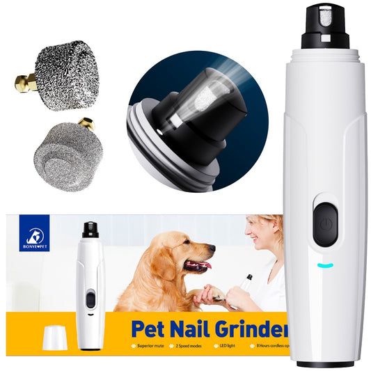 Nail Grinder for Dogs- Upgraded Dog Nail Trimmers Super Quiet, 2 Speeds, Rechargeable, 2 Grinding Wheels for Small Large Dogs& Cats