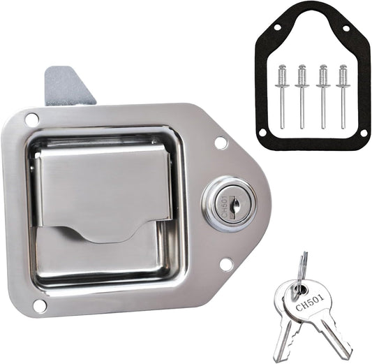 Truck Tool Box Latch Replacement Kit- 304 Stainless Truck Toolbox Lock 4-3/8”X 3