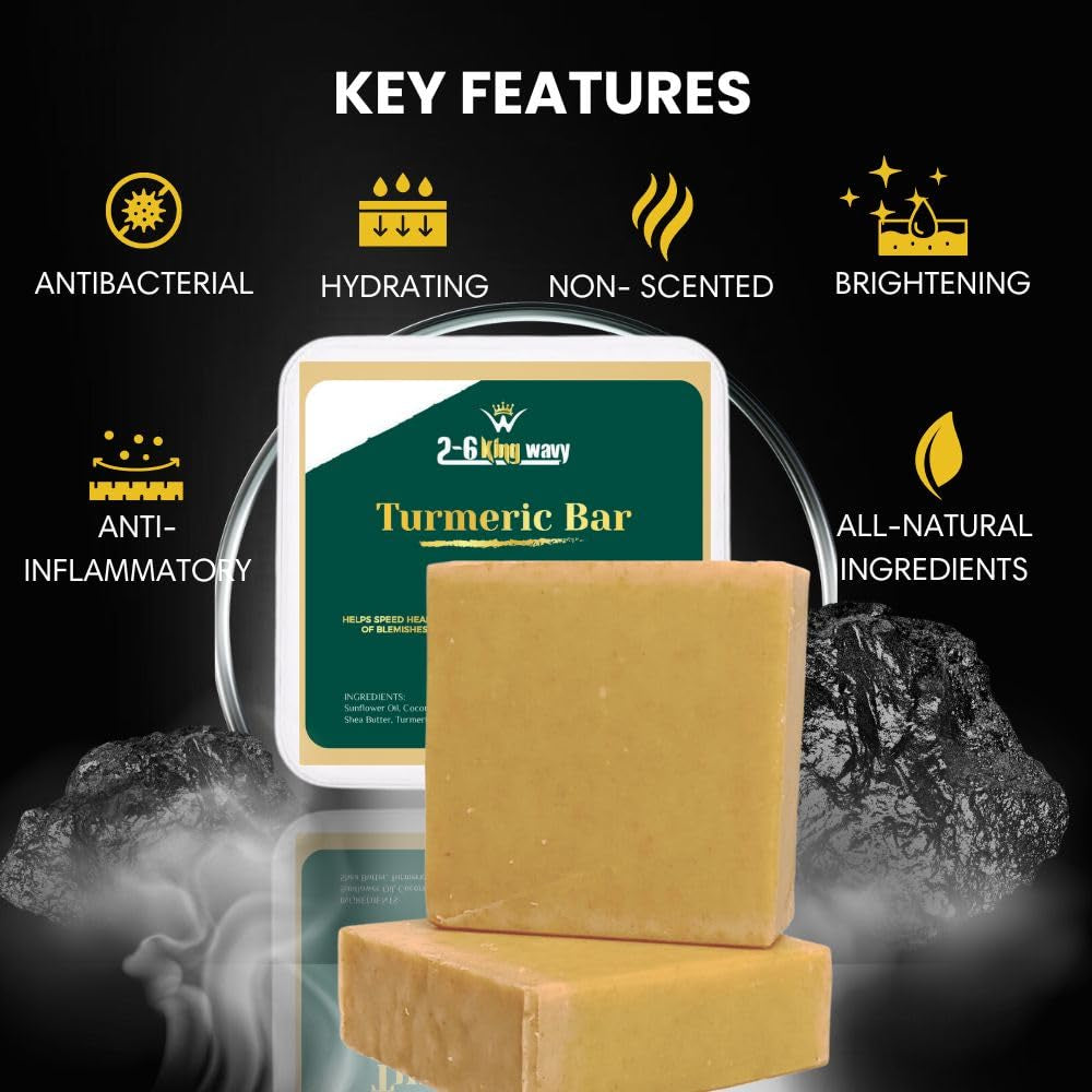 Turmeric Soap Bar with Acne-Reducing Formula - Organic Turmeric Honey Soap Bar for Face & Body - Natural Turmeric Soap for Acne, Dark Spots & Hyperpigmentation - Best Turmeric Soap Ever
