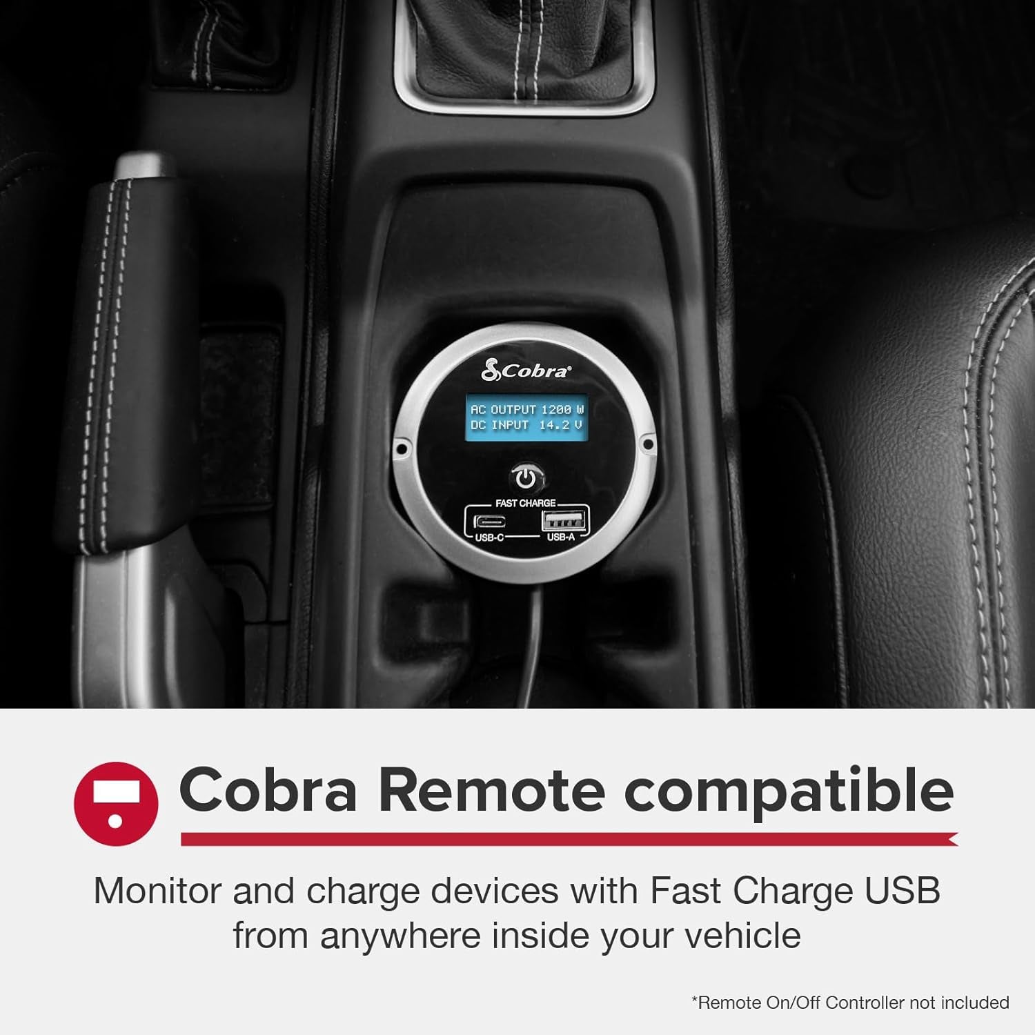 PRO 2500W Professional Grade Power Inverter, Portable – 2500-Watt Car Charger, 4 Grounded AC Outlets, 2 Fast Charge USB Ports and Remote Controller (CPIALCDG1) Compatible