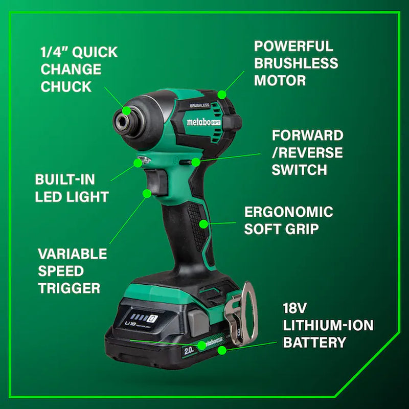 Multivolt 18-Volt 2-Tool Brushless Power Tool Combo Kit with Soft Case (2-Batteries Included and Charger Included)