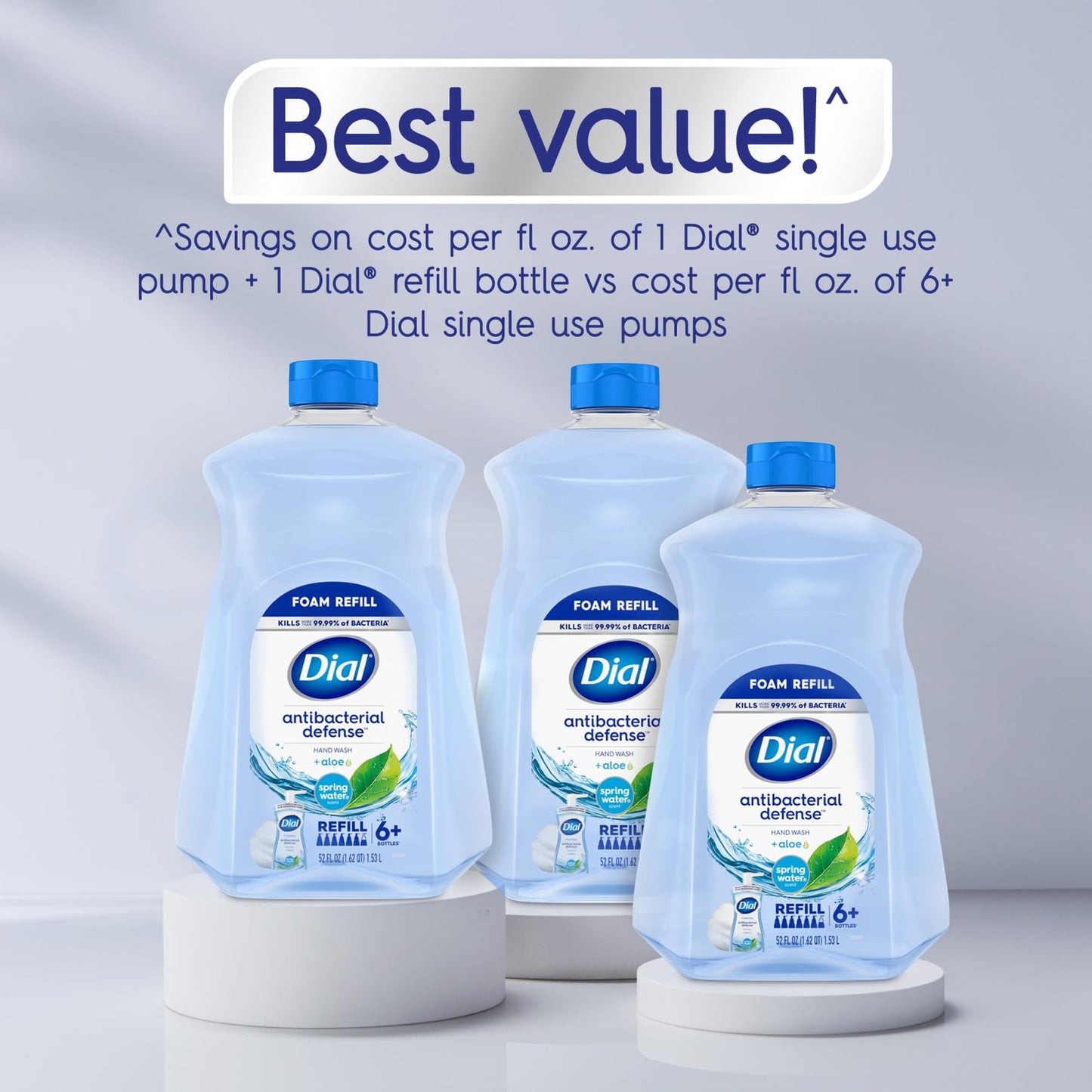 Dial Antibacterial Foaming Hand Soap Refill, Spring Water, 52 Fl Oz