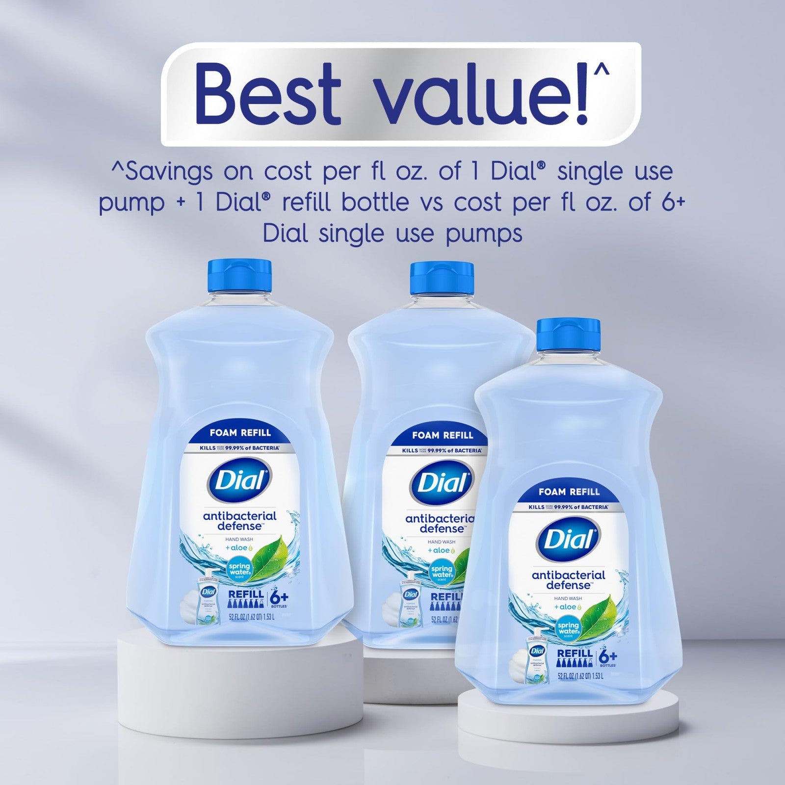 Dial Antibacterial Foaming Hand Soap Refill, Spring Water, 52 Fl Oz