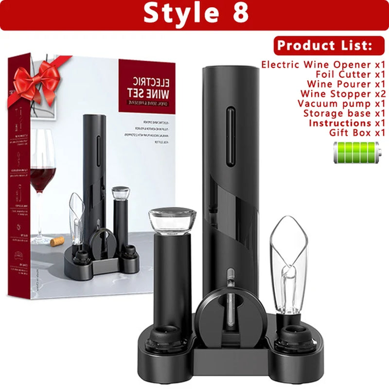 Electric Wine Opener Set Automatic Wine Bottle Opener Rechargeable Wine Corkscrew Kitchen Tools Opener with Gift Box